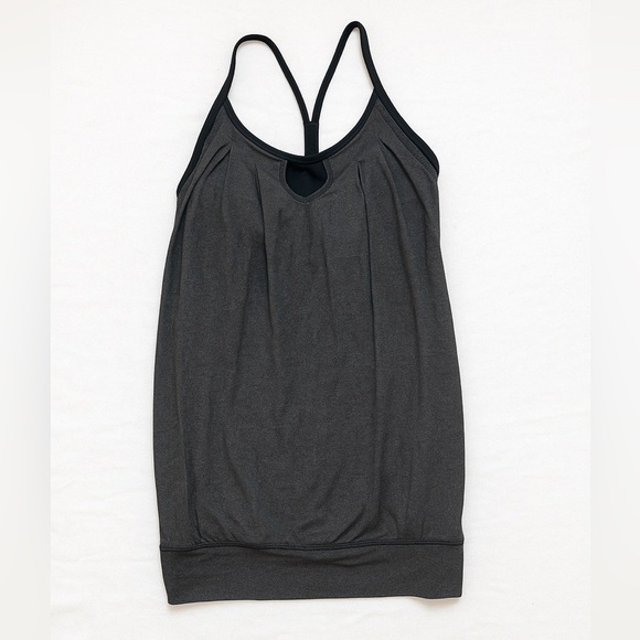 Lululemon Black and grey Women's tank Top with built in bra size 8 - Picture 1 of 8